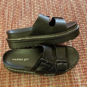 Madden Girl Dizzy platform slides